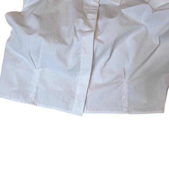 ZARA Padded Should Crop Button-up Sleeveless Top Sz Small - Picture 4 of 8